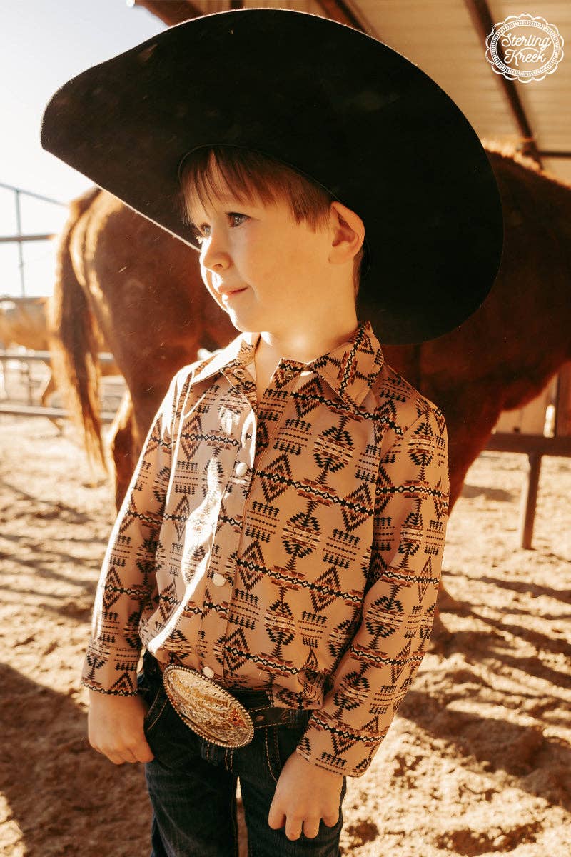 Mini Sitting Bull Button Up: L