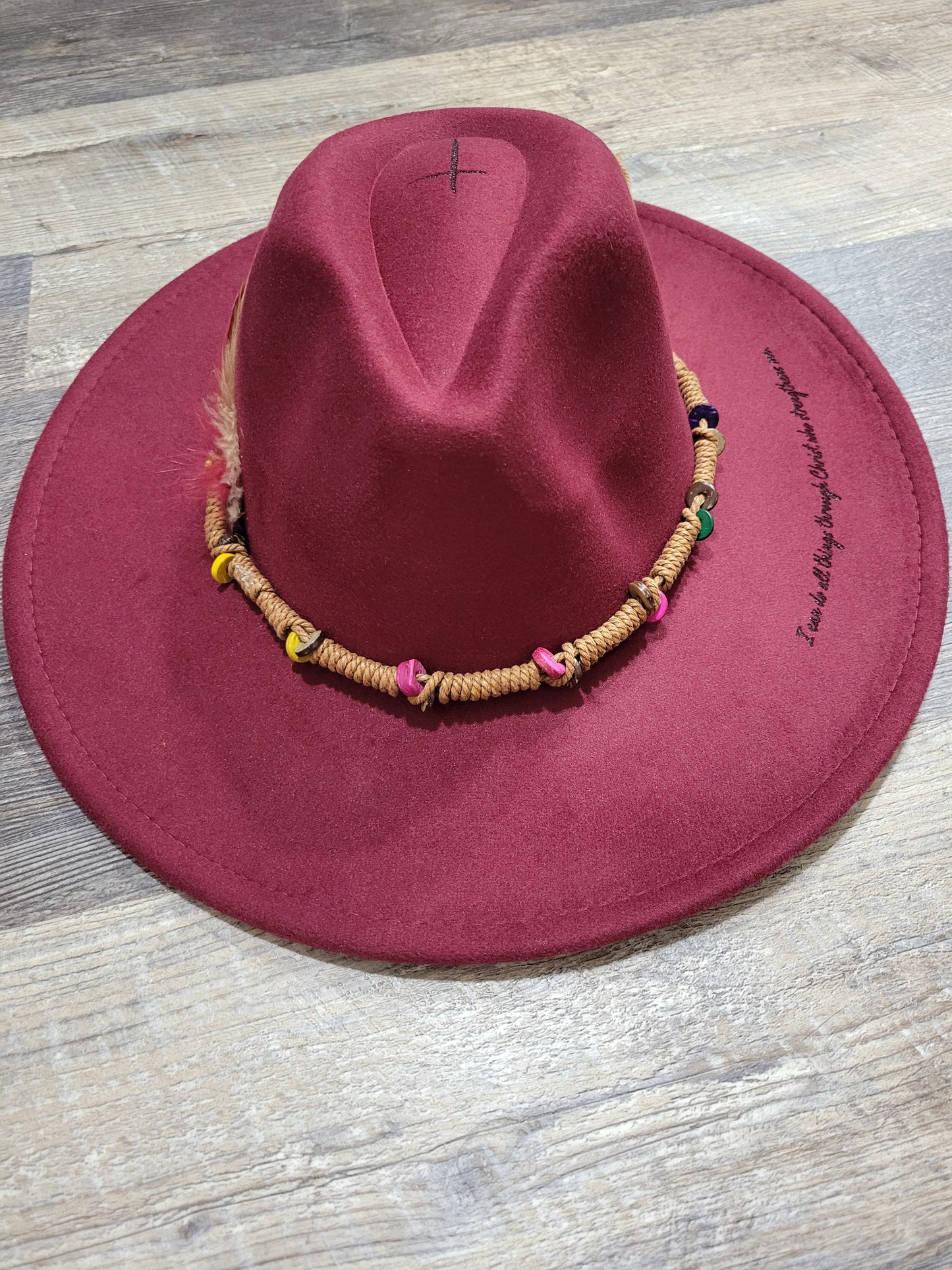 Burnt Hat | I Can Do All Things | Western Hat | Cross: Merlot