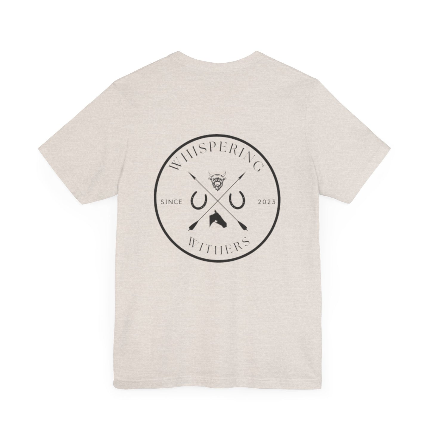 Whispering Withers Unisex Tee - Casual Graphic Short Sleeve Shirt | Fashion for Horse Lovers