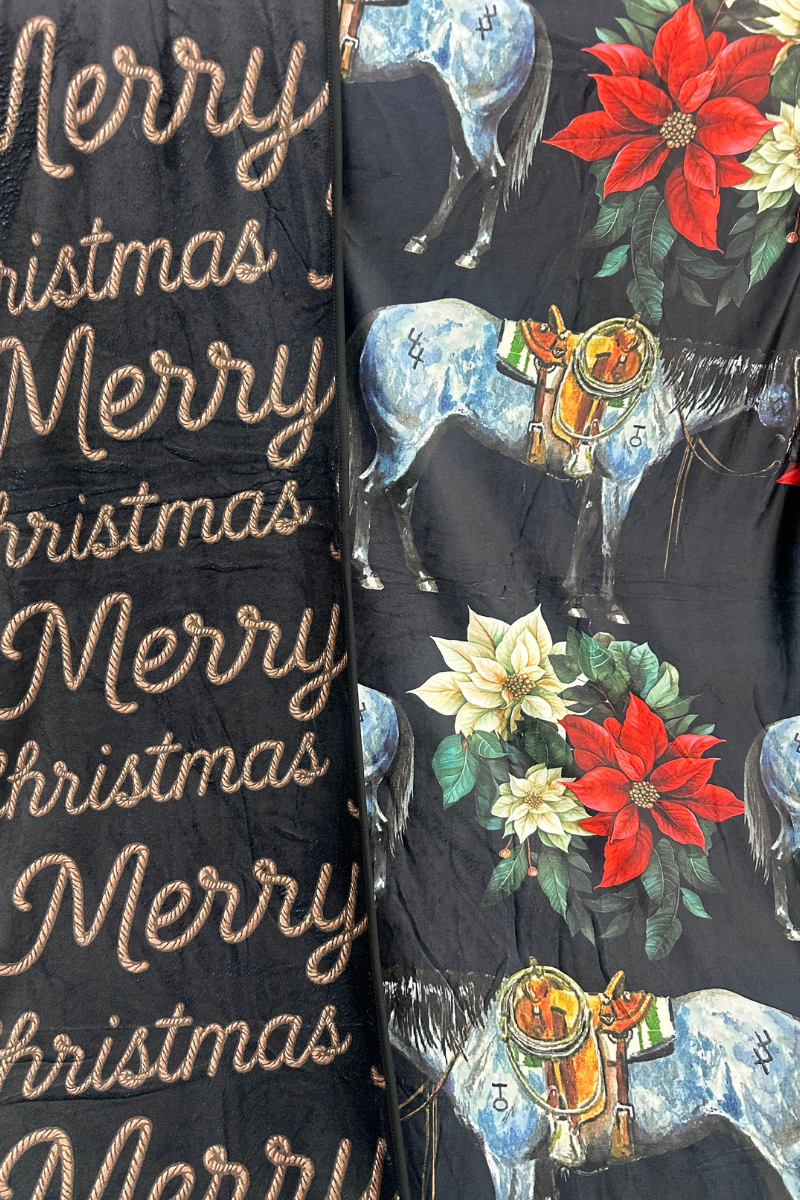 Branded Blu Christmas Blanket: O/S