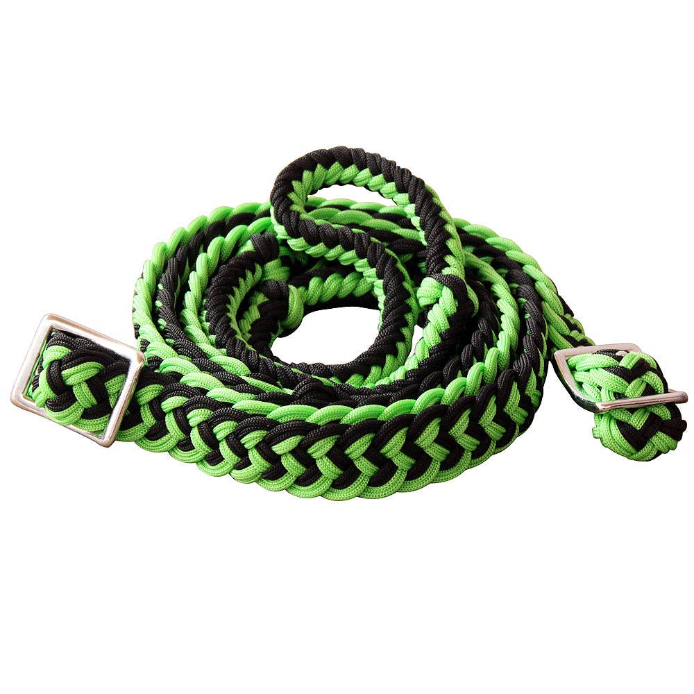 Hilason Braided Poly Barrel Horse Racing Reins Flat Grip Knots 1" X 8Ft | Rein Gifts: Red
