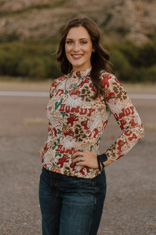 Howdy Santa Mesh Top: L