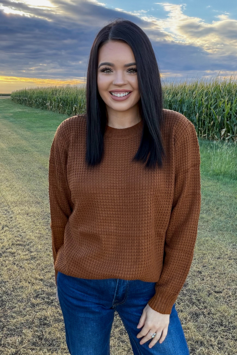 Sterling Staple Sweater - Saddle: S