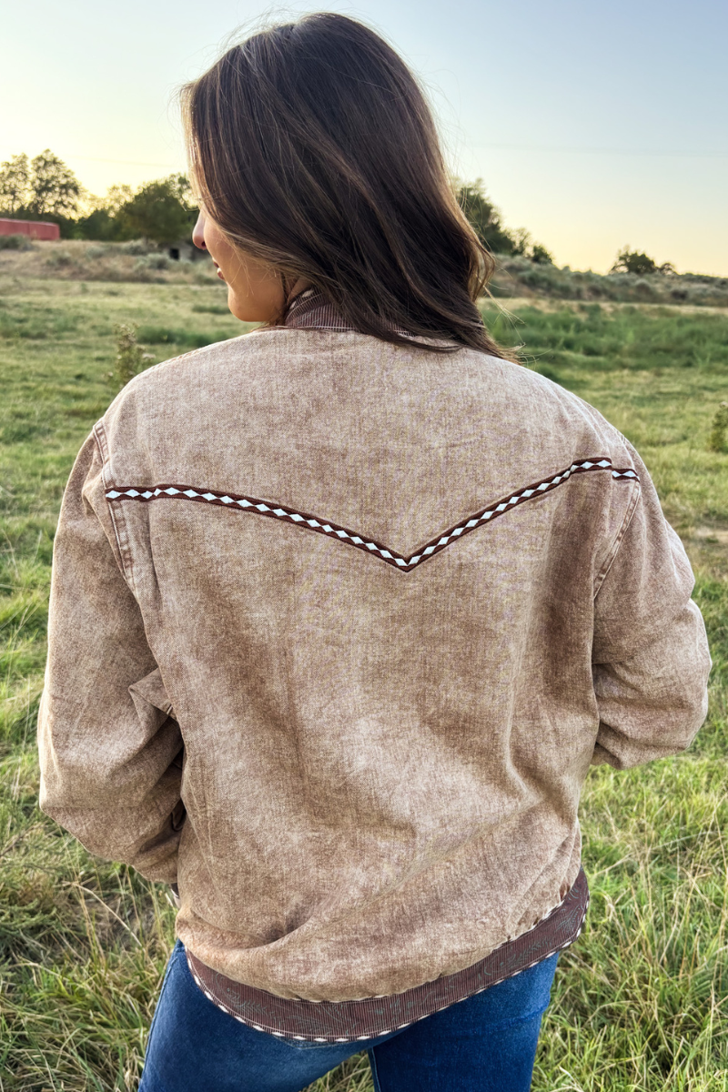 Buckskin Buckstitch Bomber Jacket: S