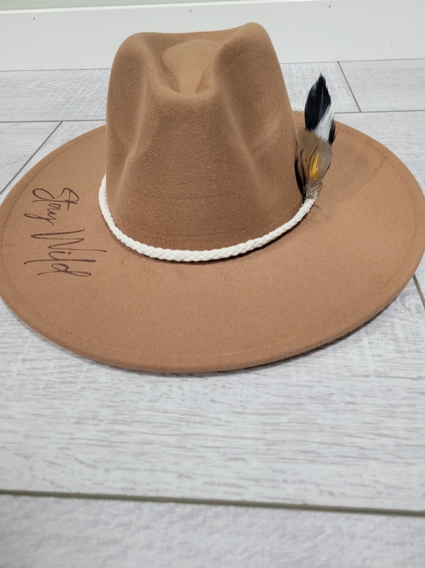 Wild Flower Burnt Hat | Stay Wild | Rancher Hat / Tan