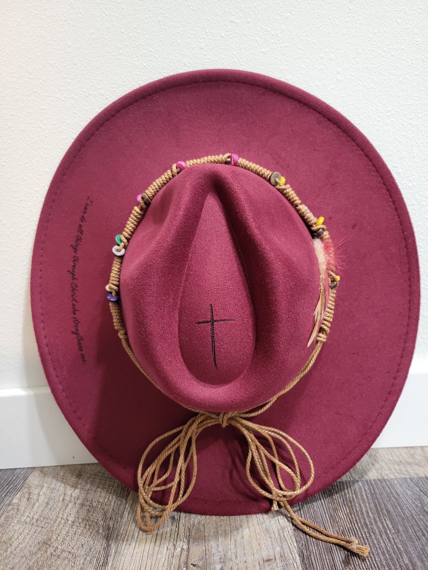 Burnt Hat | I Can Do All Things | Western Hat | Cross: Merlot