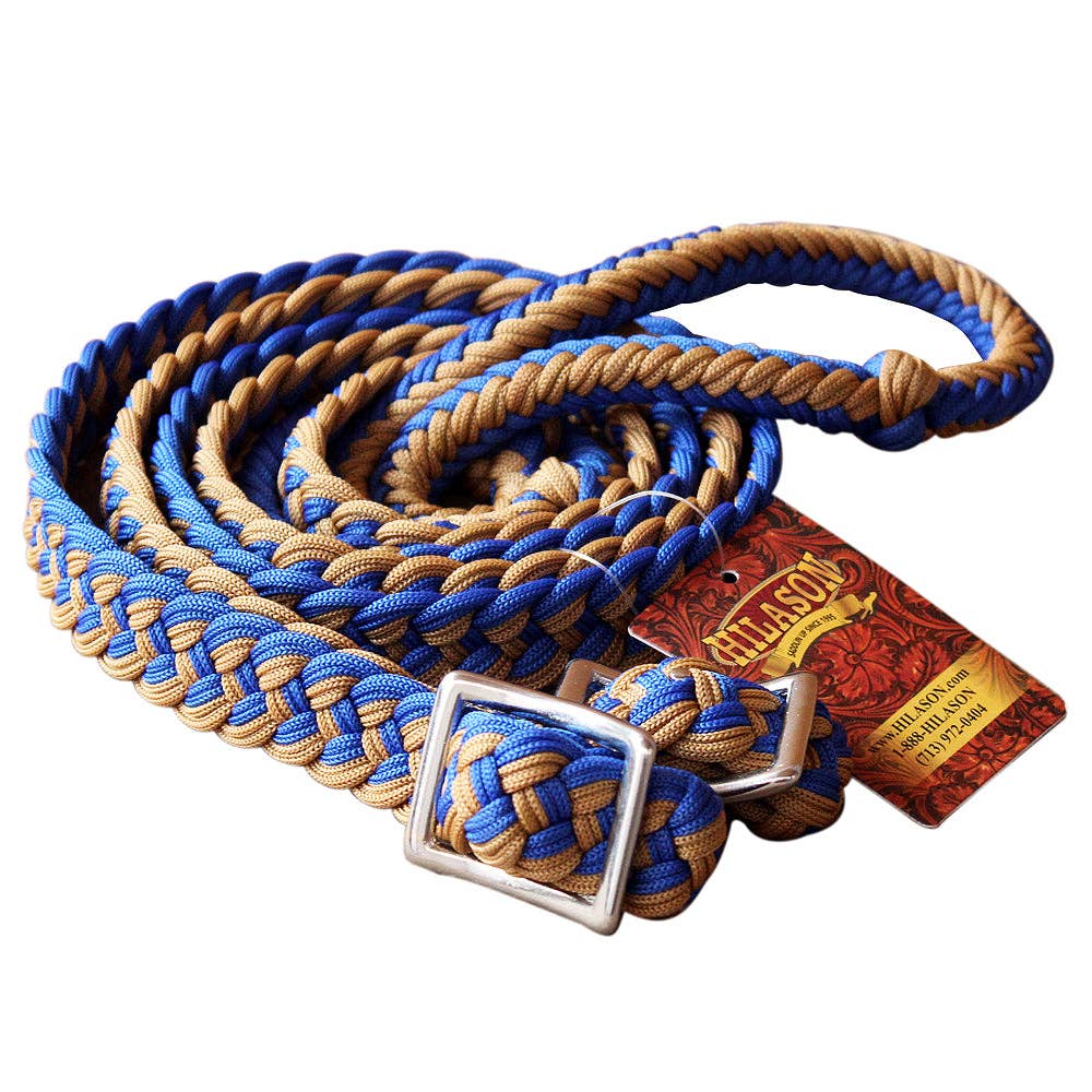 Hilason Braided Poly Barrel Horse Racing Reins Flat Grip Knots 1" X 8Ft | Rein Gifts: Red