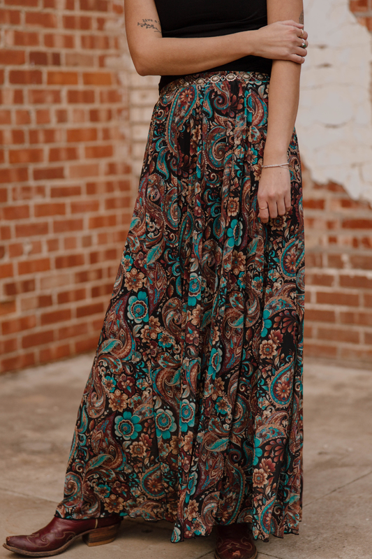 Sagebrush Swirl Maxi Skirt: S/M