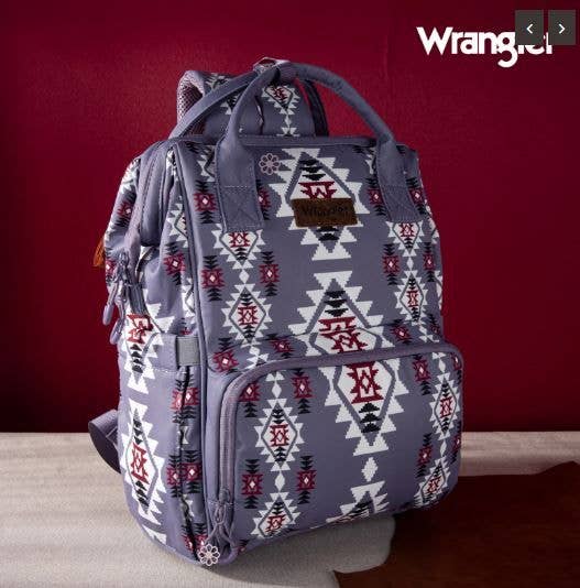 Wrangler Aztec Multi Function Backpack: Gray