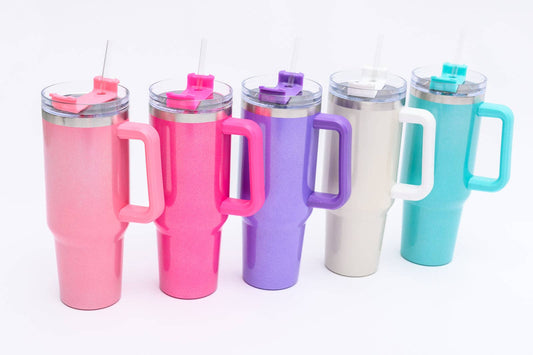 NEW! 40 oz Shimmer Tumbler in Five Colors: White