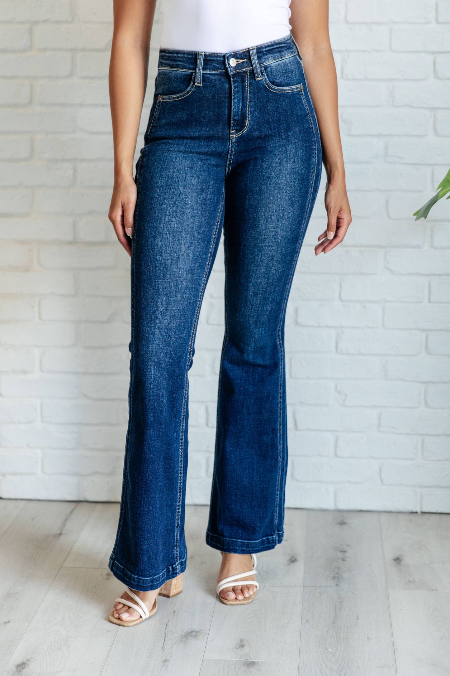 Judy Blue High Rise Side Seam Detail Flare Jeans: 3/26