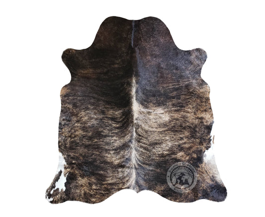 Brindle Dark Cowhide Rug: Colombia / 6 X 6-7' / Brindle Dark