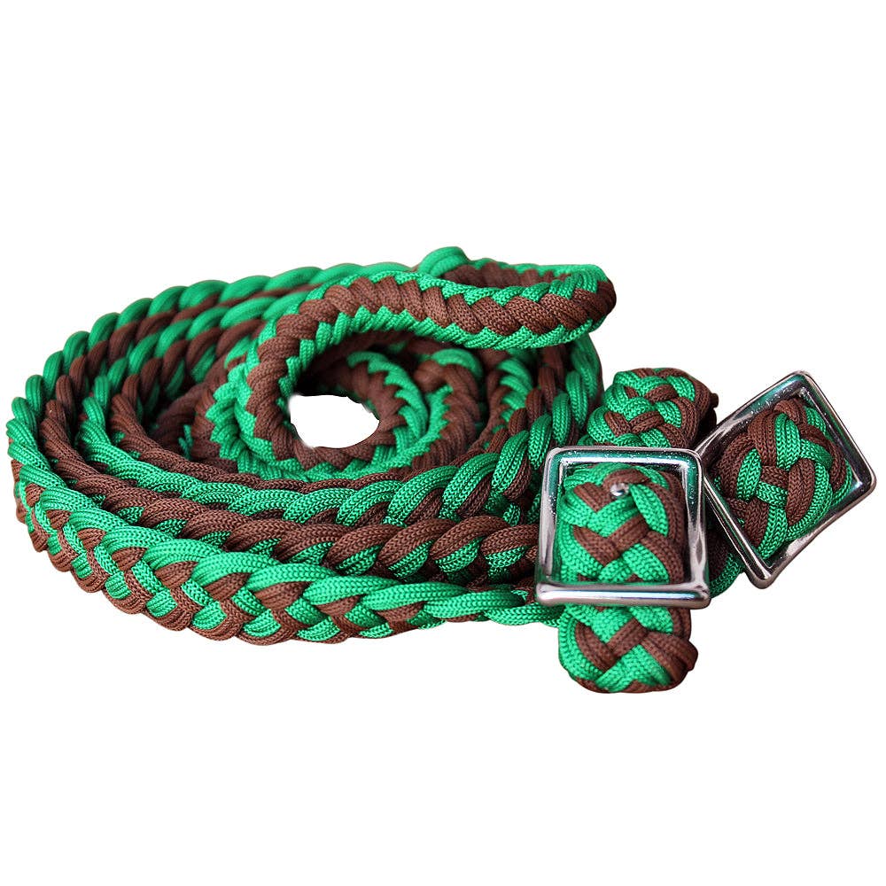 Hilason Braided Poly Barrel Horse Racing Reins Flat Grip Knots 1" X 8Ft | Rein Gifts: Red
