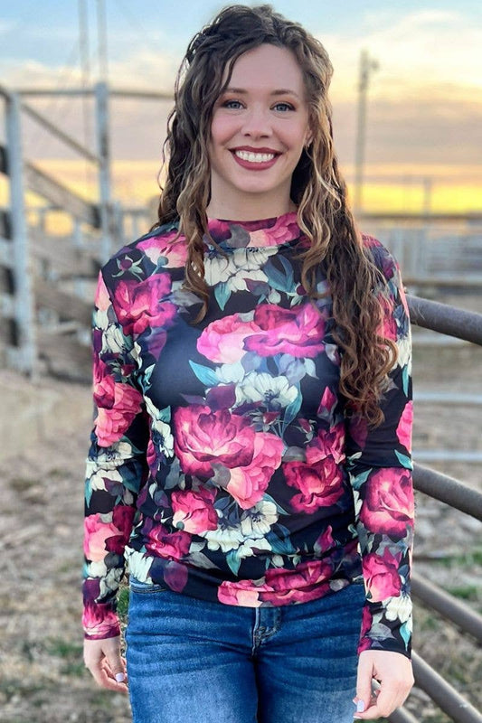 Where Flowers Bloom Mesh Top: L