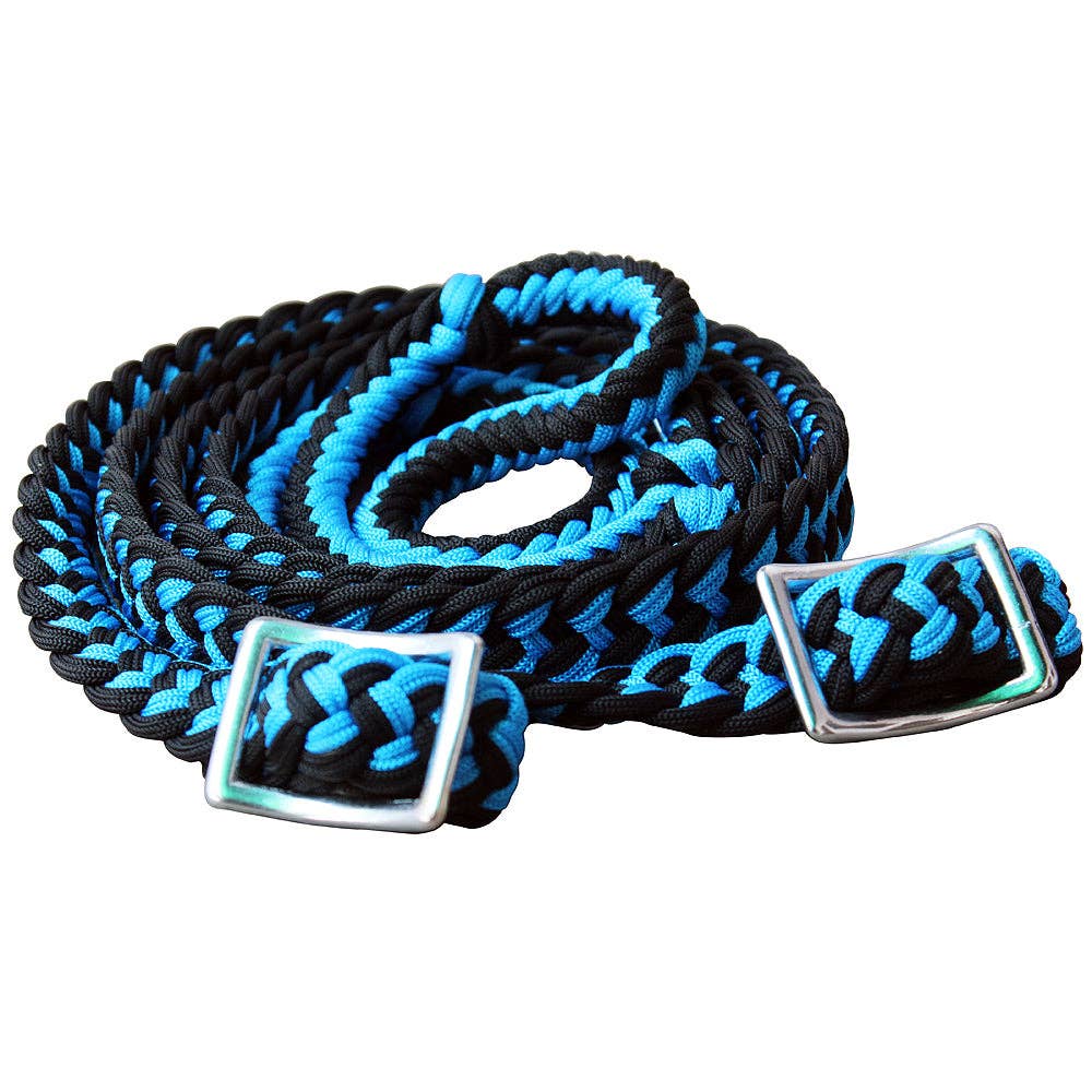 Hilason Braided Poly Barrel Horse Racing Reins Flat Grip Knots 1" X 8Ft | Rein Gifts: Red