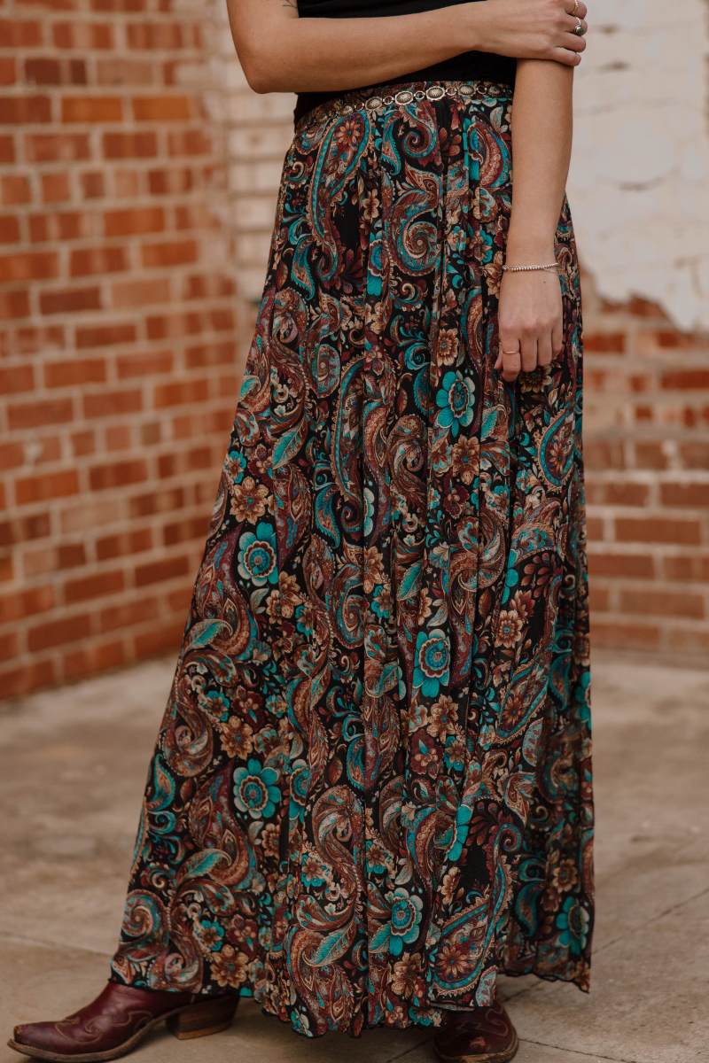 Sagebrush Swirl Maxi Skirt: S/M