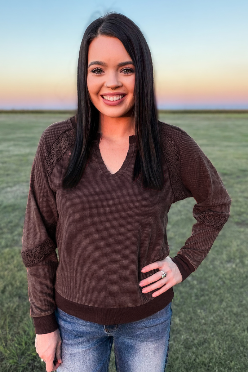 Cowgirl Chic Top - Mocha: XS