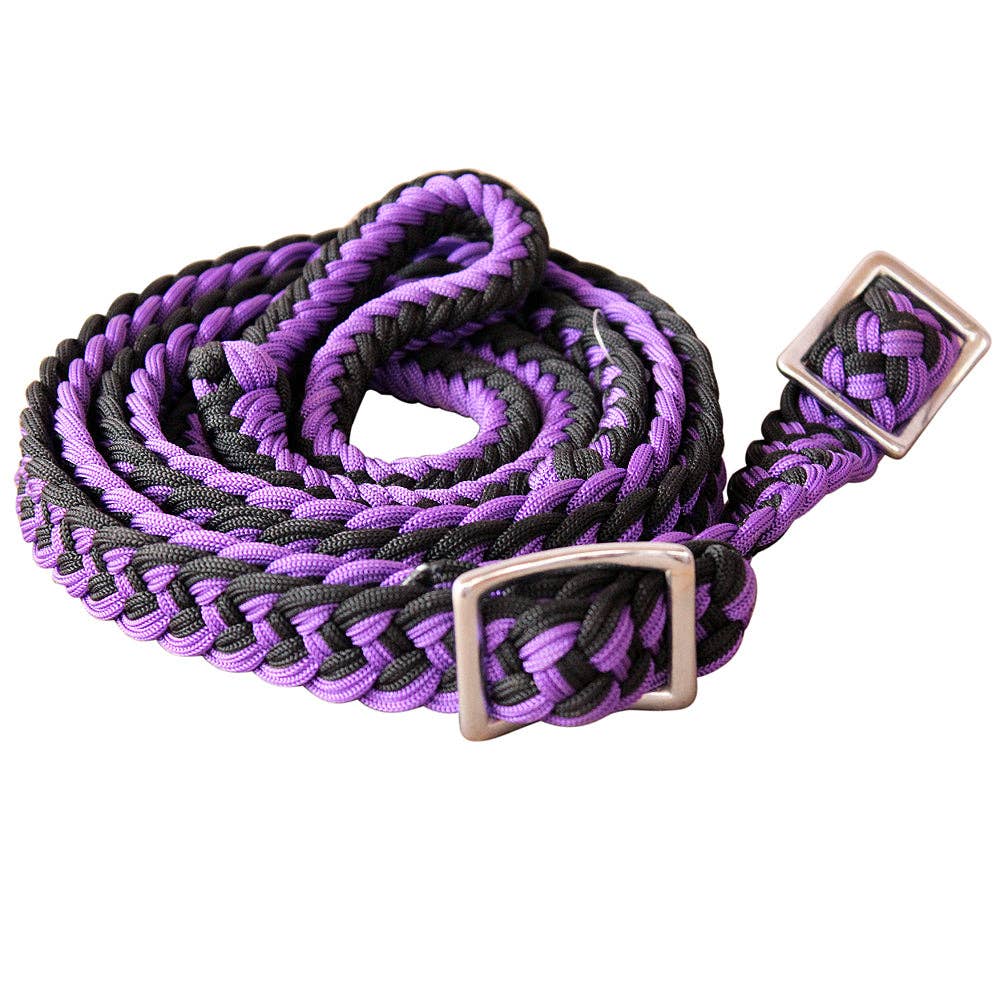 Hilason Braided Poly Barrel Horse Racing Reins Flat Grip Knots 1" X 8Ft | Rein Gifts: Red