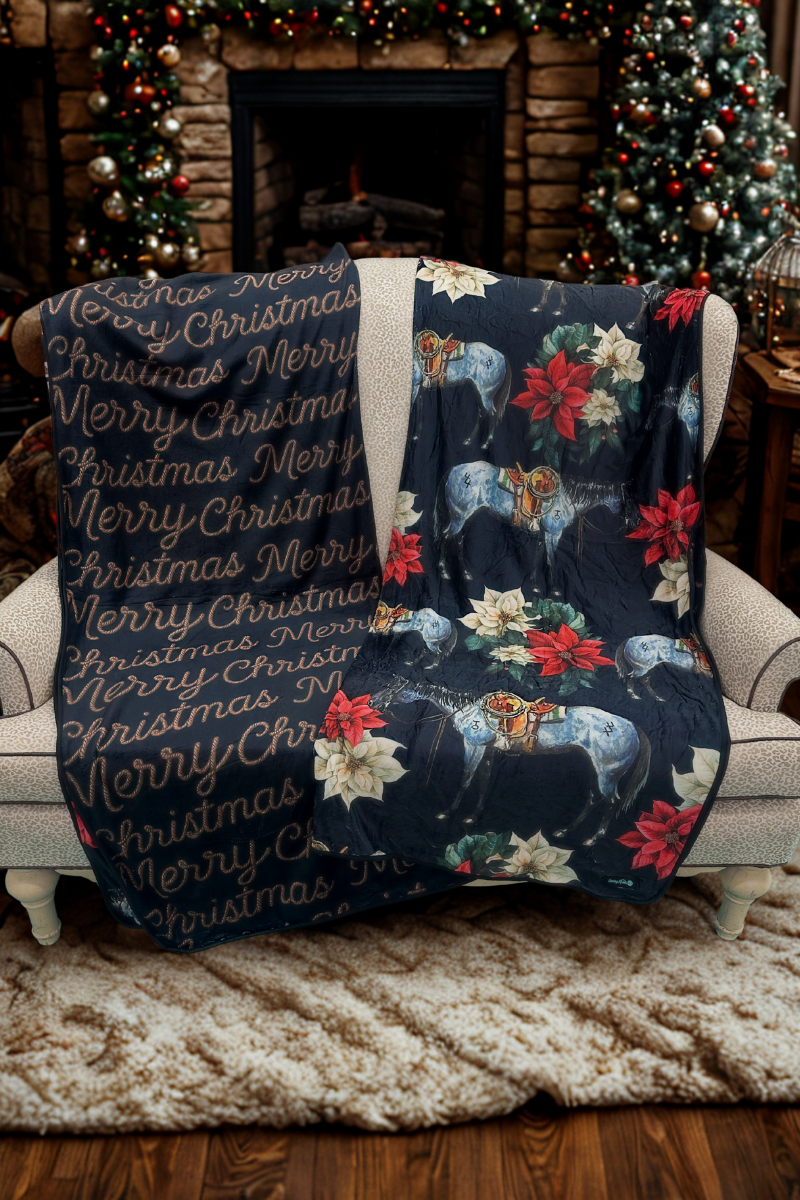 Branded Blu Christmas Blanket: O/S