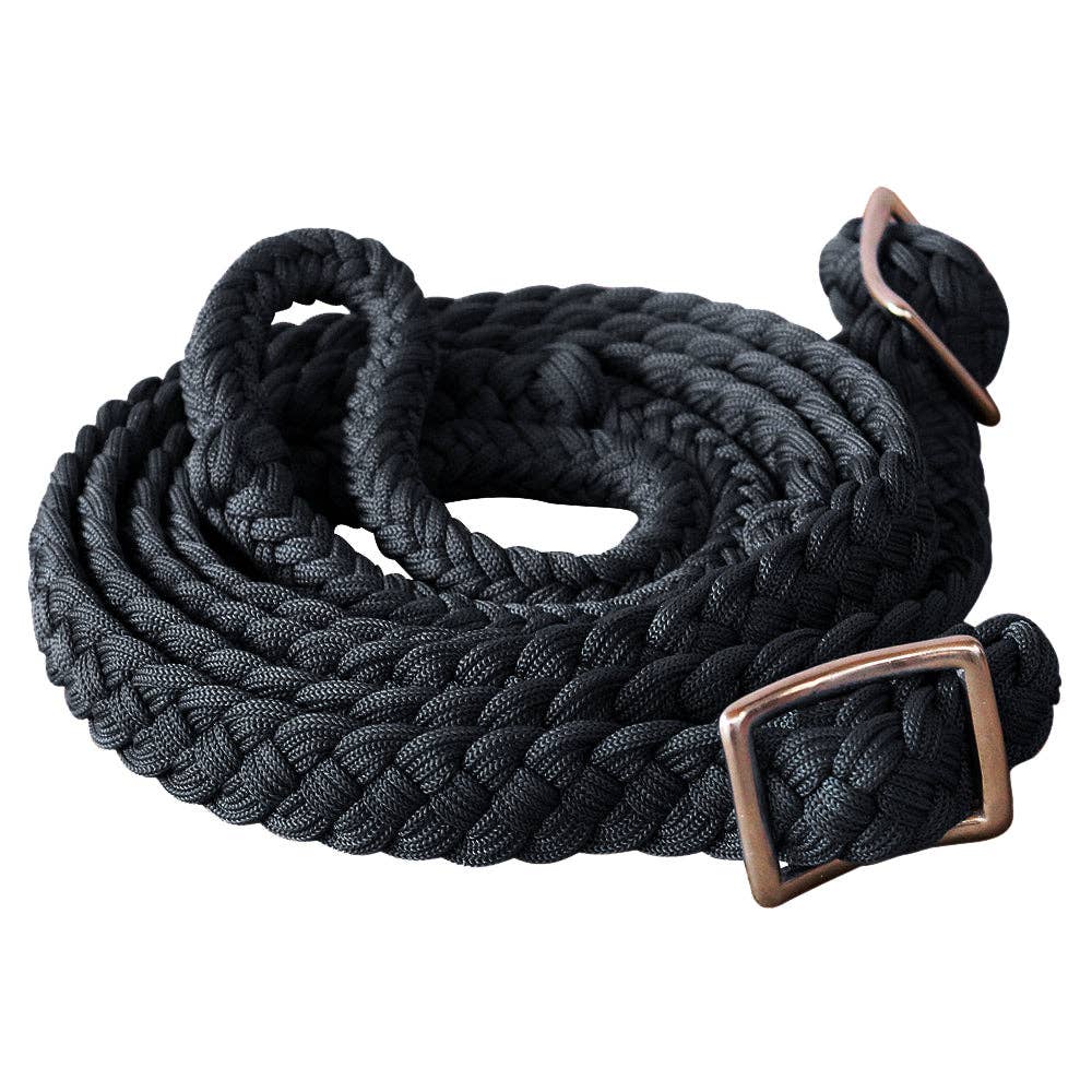 Hilason Braided Poly Barrel Horse Racing Reins Flat Grip Knots 1" X 8Ft | Rein Gifts: Red