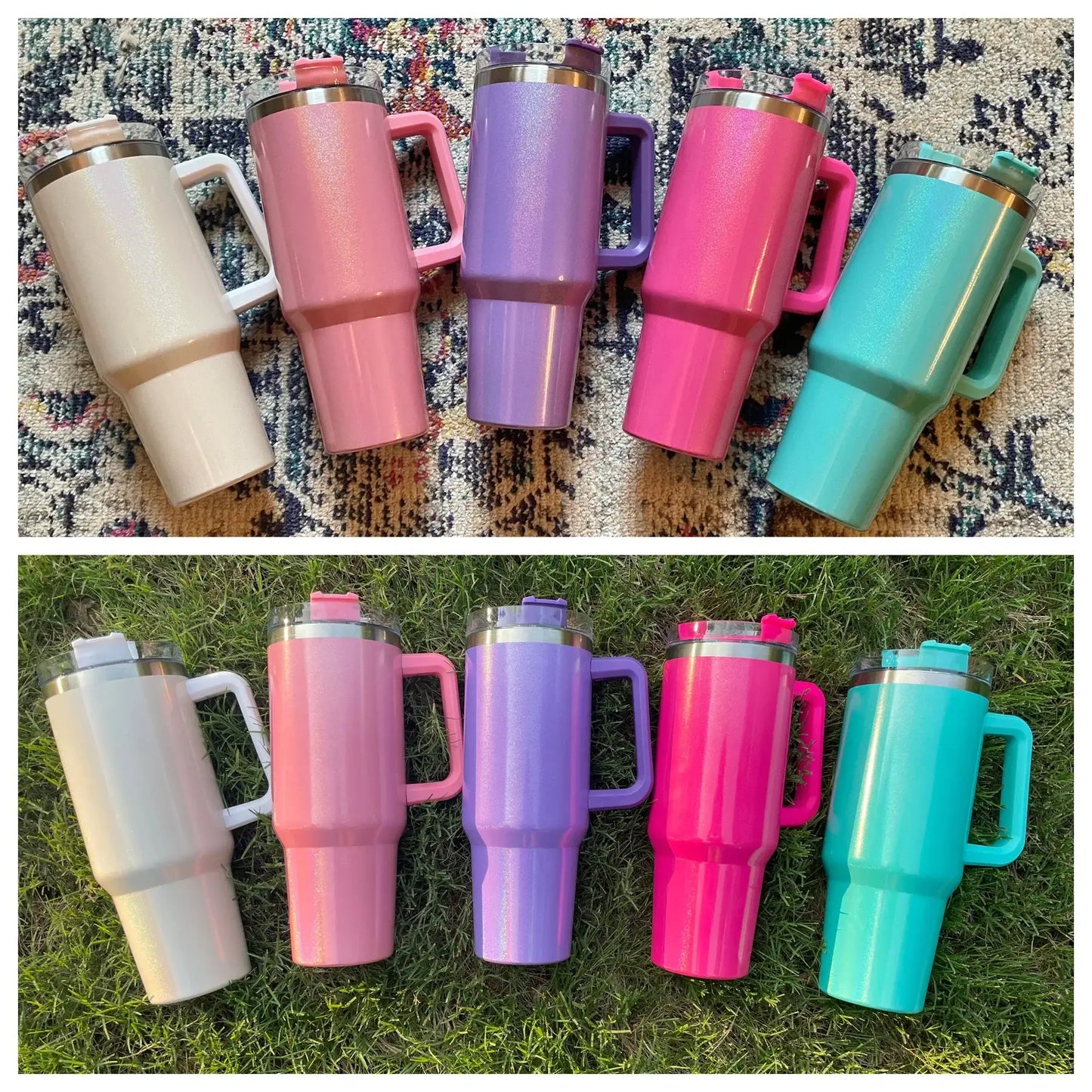 NEW! 40 oz Shimmer Tumbler in Five Colors: White