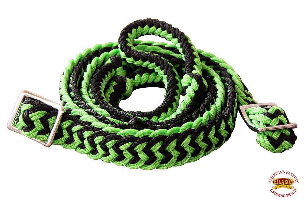 Hilason Braided Poly Barrel Horse Racing Reins Flat Grip Knots 1" X 8Ft | Rein Gifts: Red