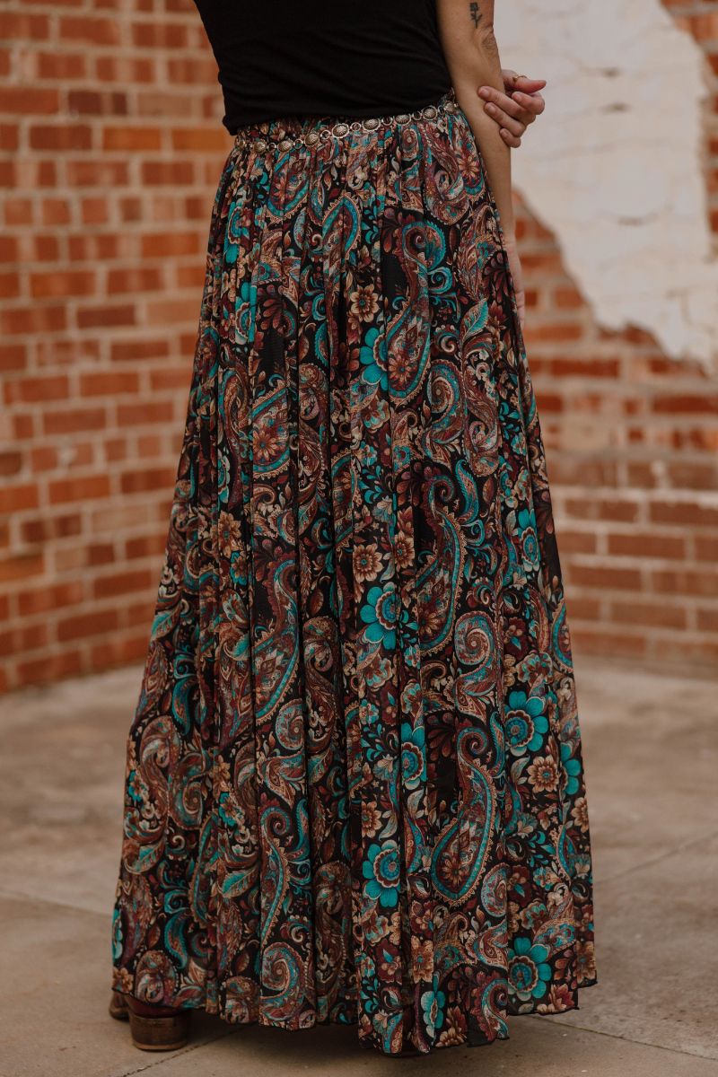 Sagebrush Swirl Maxi Skirt: S/M