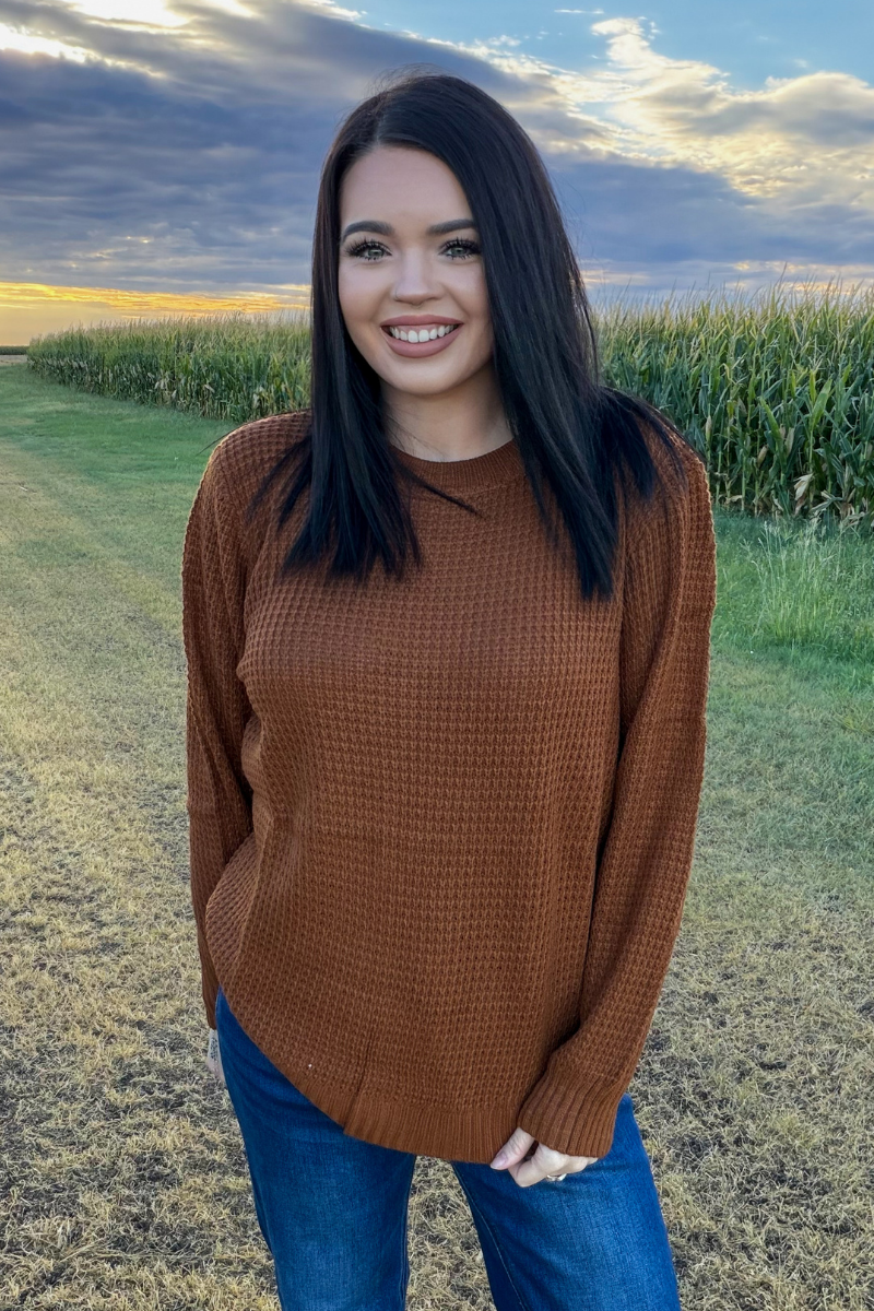 Sterling Staple Sweater - Saddle: S