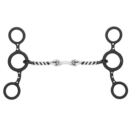 BAR H EQUINE Cowhorse Junior Gag Bit Sweet Iron w/ Twisted Wire & Dogbone Mouthpiece