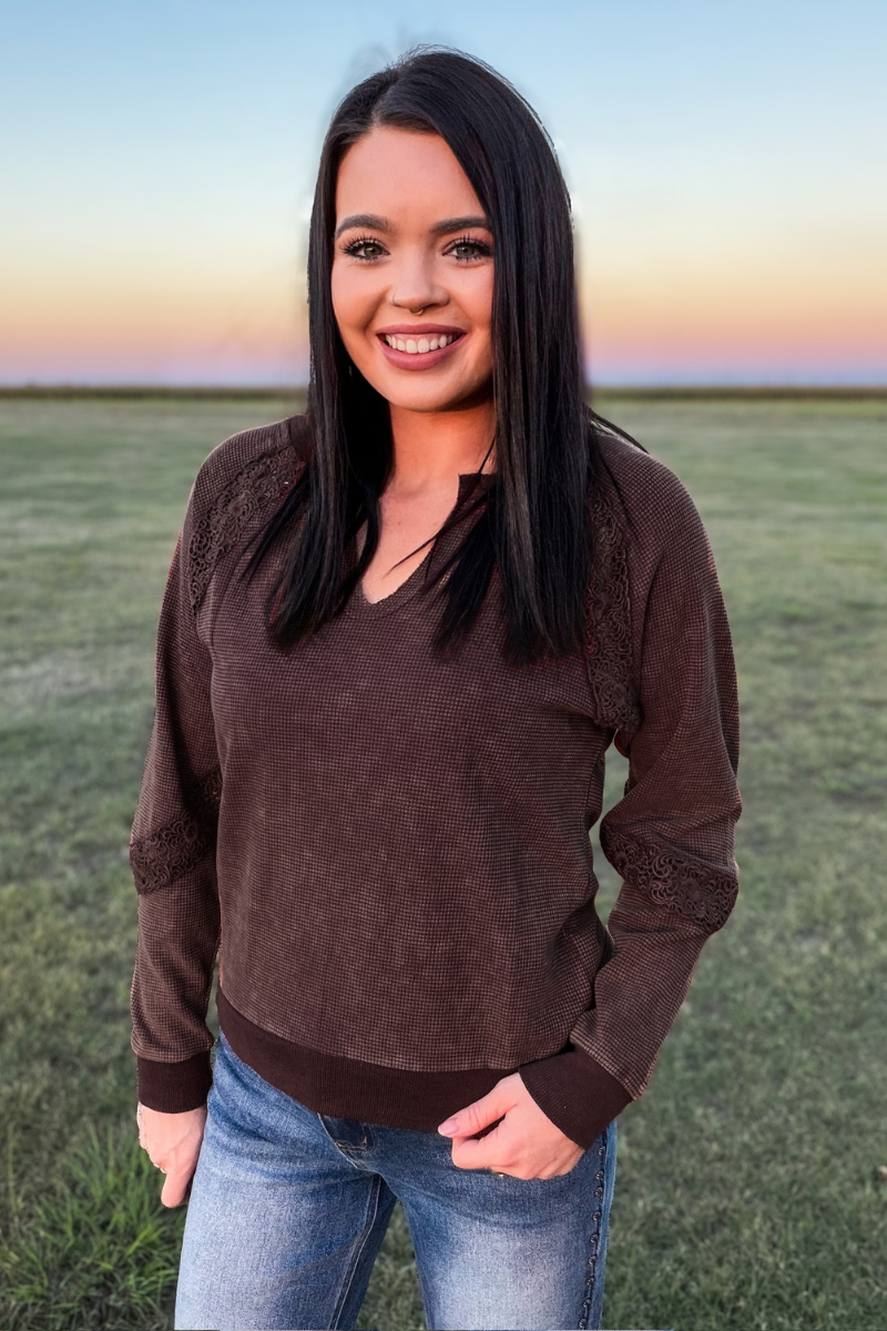 Cowgirl Chic Top - Mocha: XS
