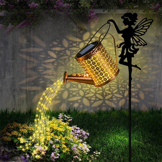 Solar Fairy Light Watering Can: 1-Pack