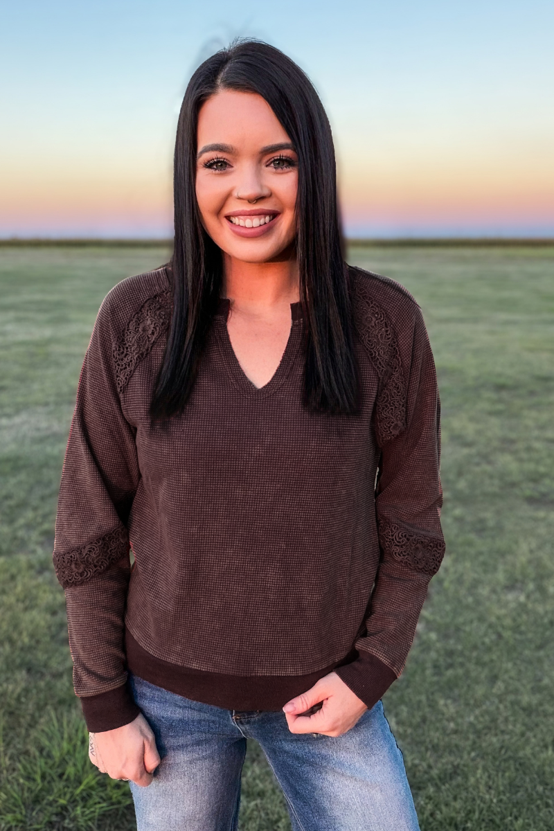 Cowgirl Chic Top - Mocha: XS