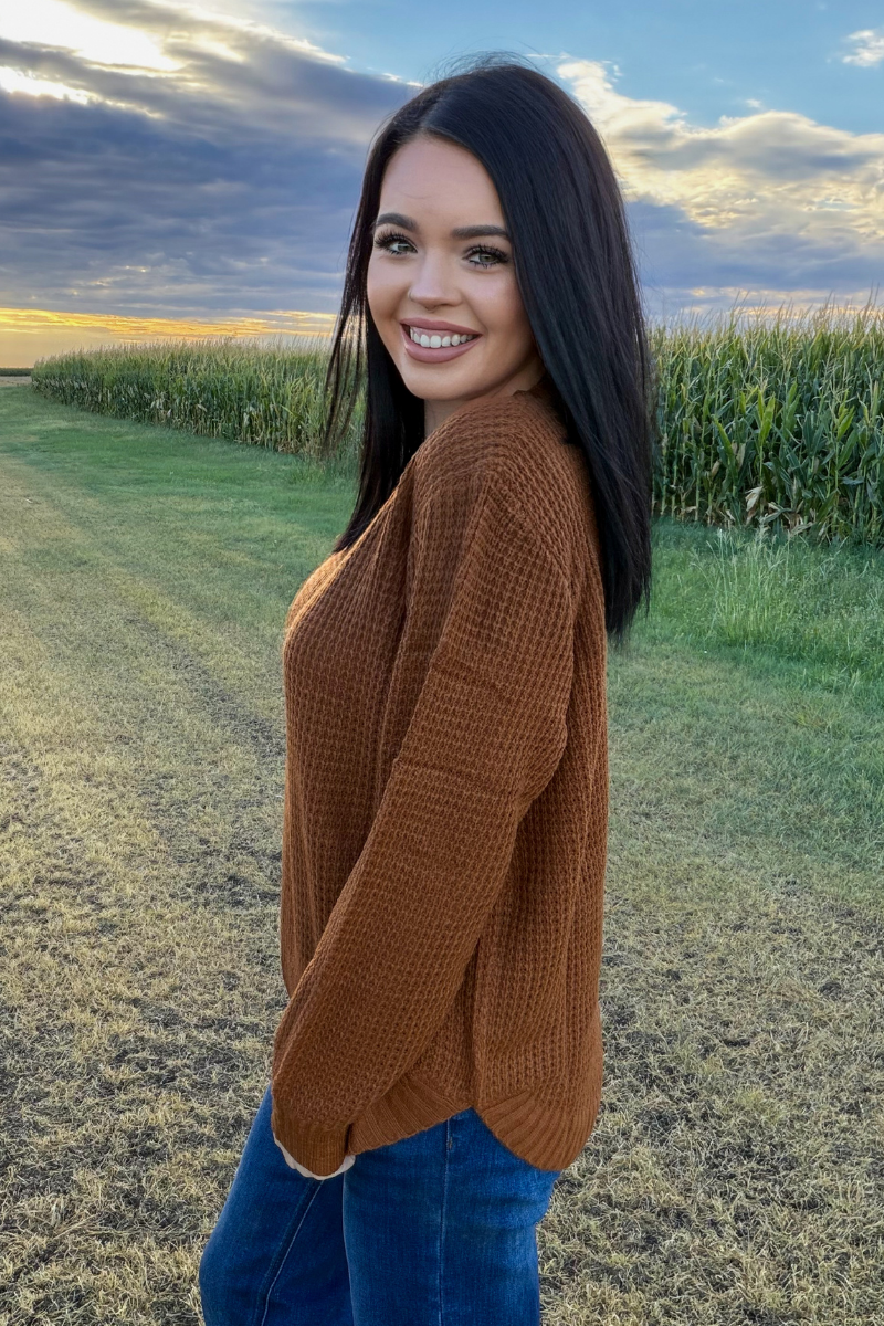 Sterling Staple Sweater - Saddle: S