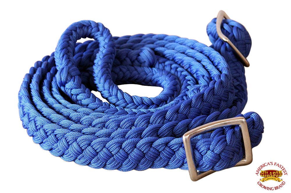 Hilason Braided Poly Barrel Horse Racing Reins Flat Grip Knots 1" X 8Ft | Rein Gifts: Red