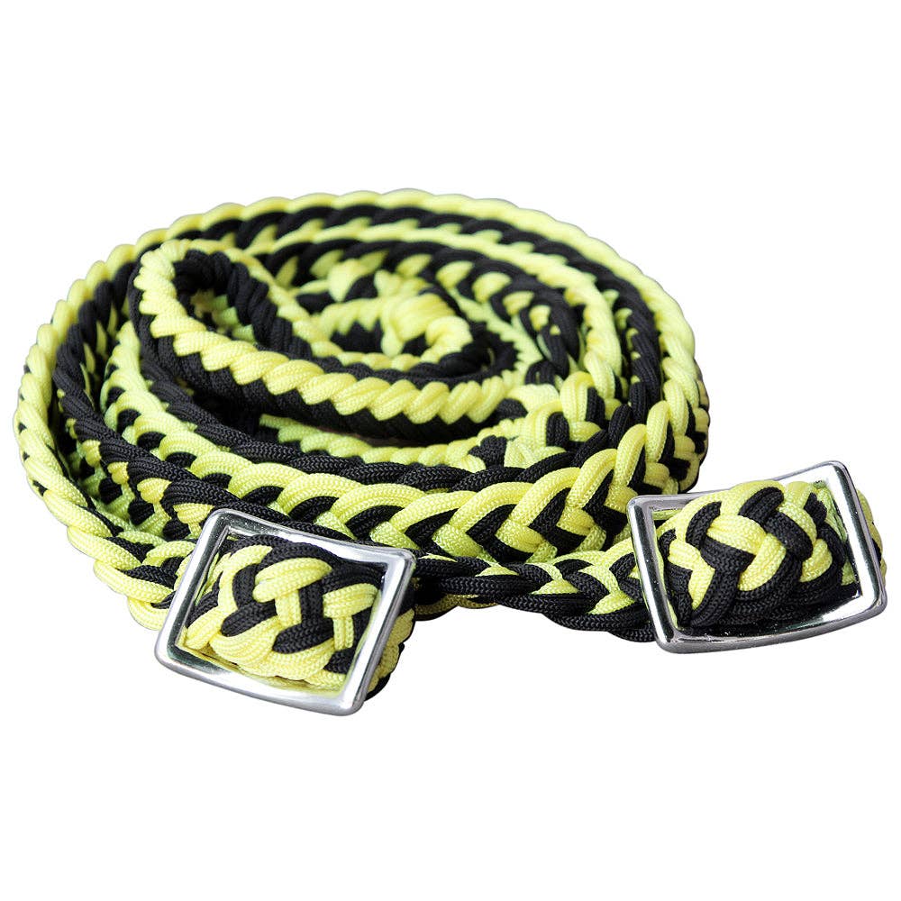 Hilason Braided Poly Barrel Horse Racing Reins Flat Grip Knots 1" X 8Ft | Rein Gifts: Red