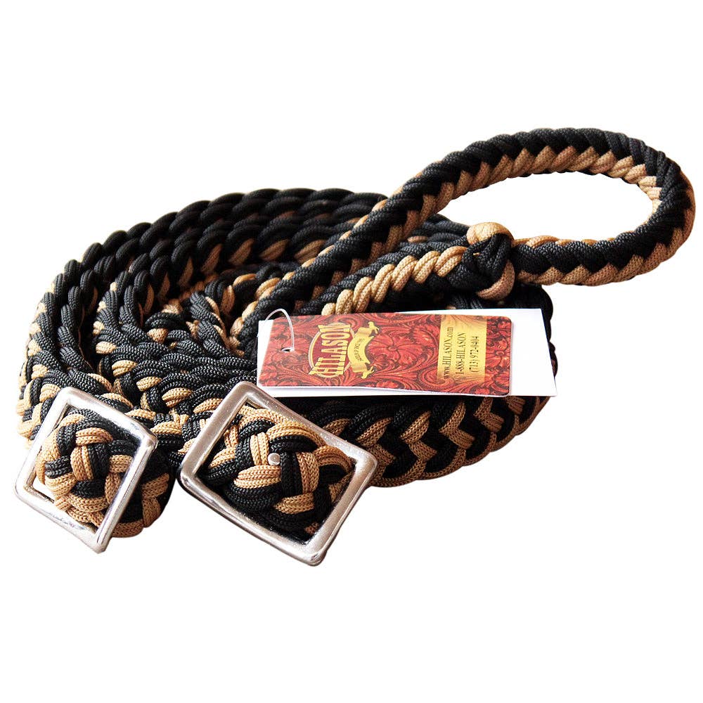 Hilason Braided Poly Barrel Horse Racing Reins Flat Grip Knots 1" X 8Ft | Rein Gifts: Red