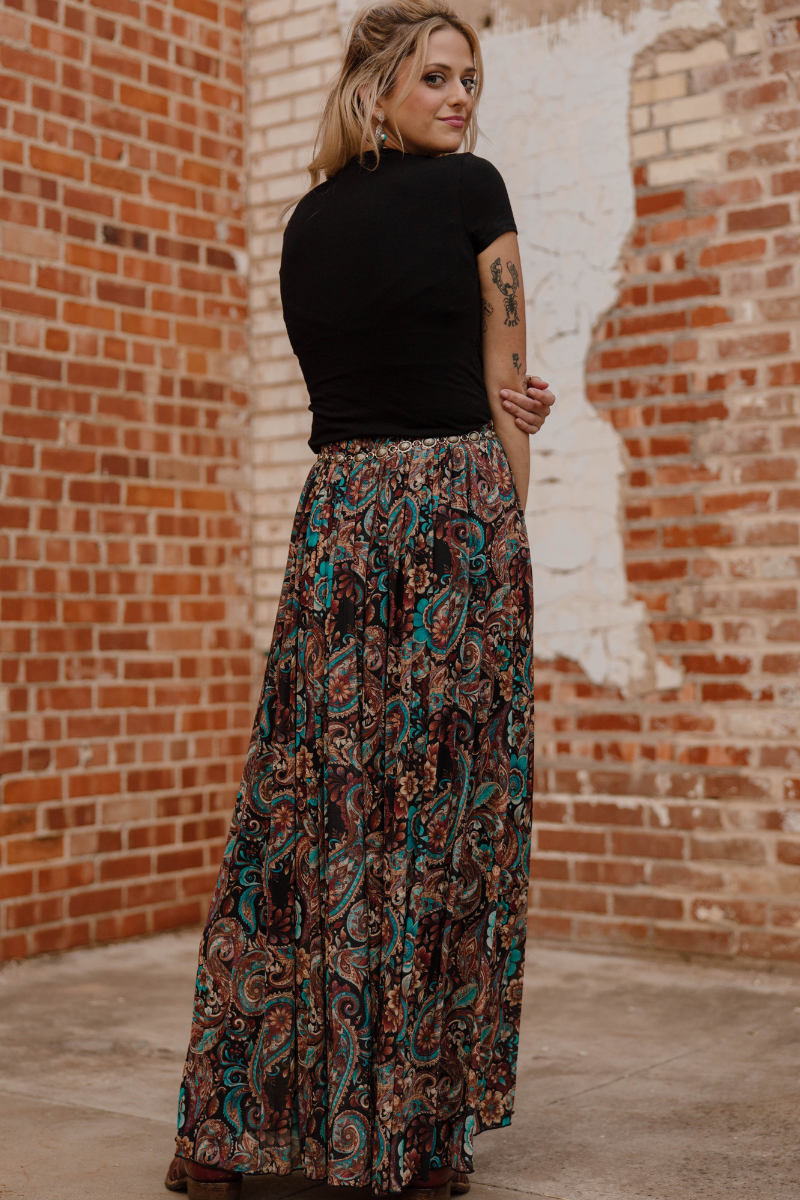 Sagebrush Swirl Maxi Skirt: S/M