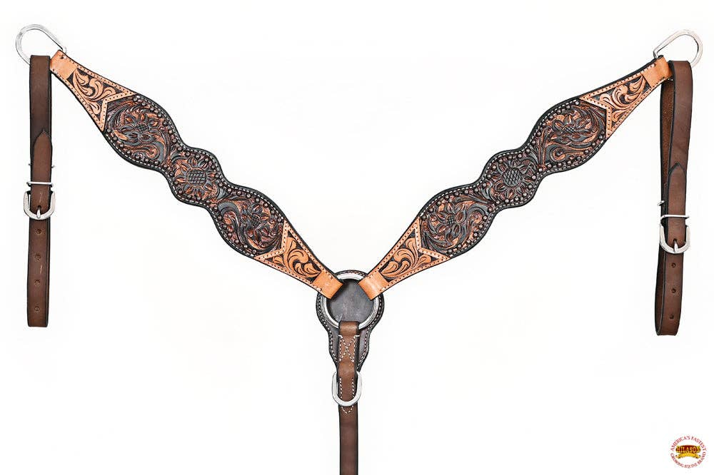 Western Horse Headstall Breast Collar Leather Brown: Breast Collar Headstall