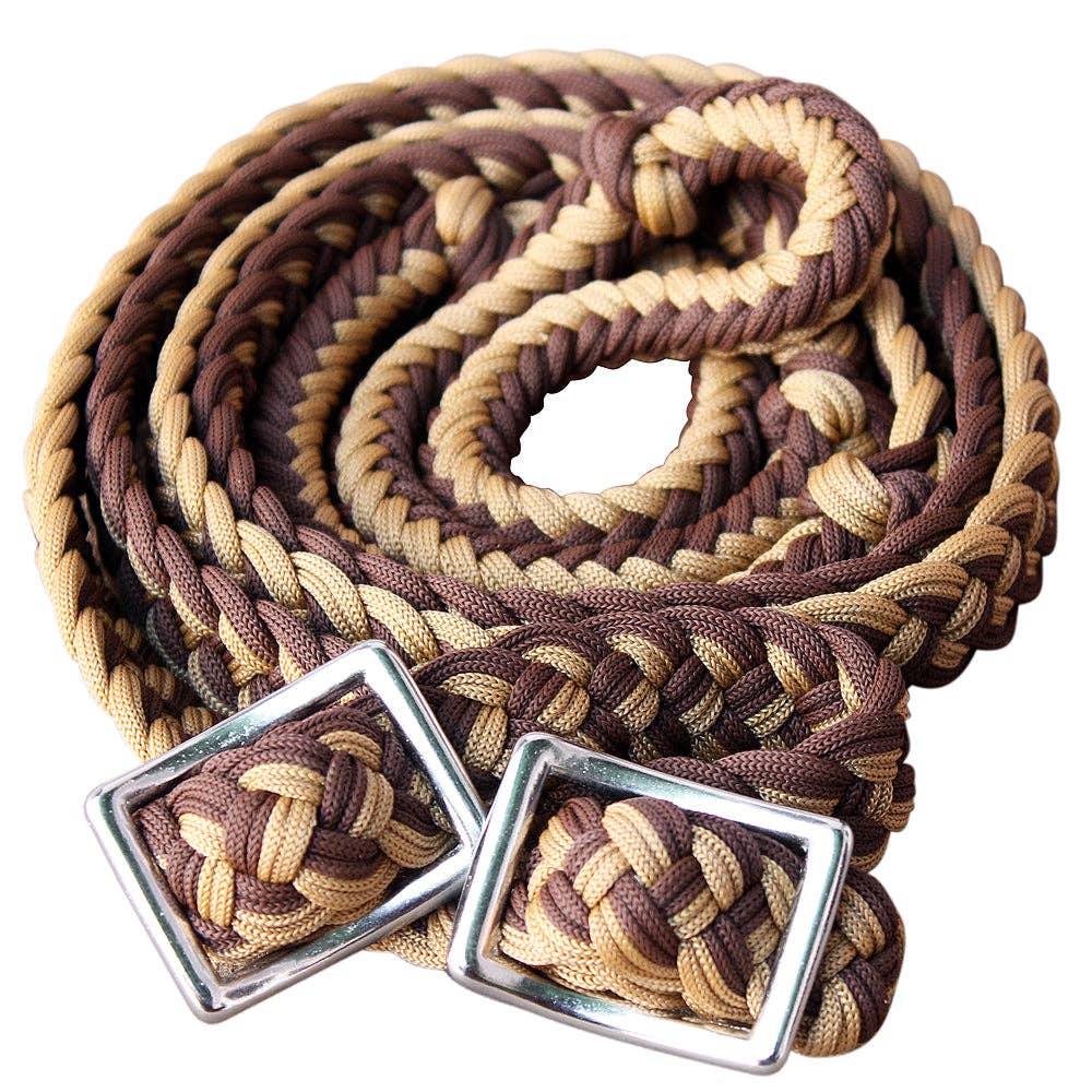 Hilason Braided Poly Barrel Horse Racing Reins Flat Grip Knots 1" X 8Ft | Rein Gifts: Red