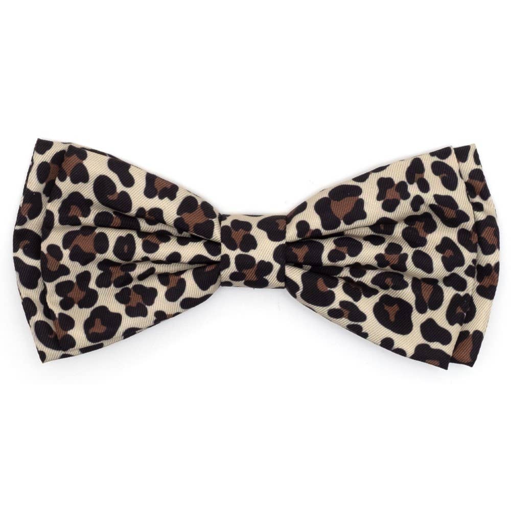 Leopard Bow Tie: Tan / Large