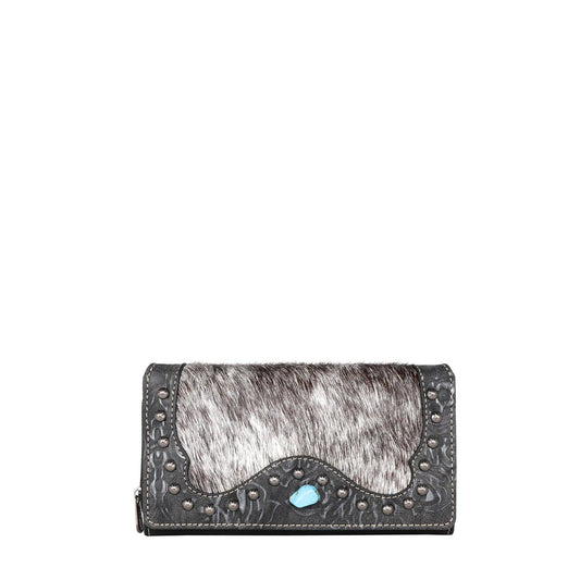 MW1215-W010 Montana West Hair-On Cowhide Collection Wallet