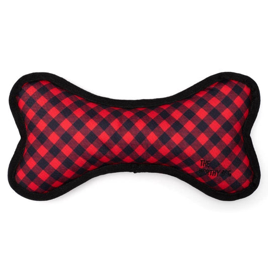 Buffalo Plaid Bone Toy: Large / Red