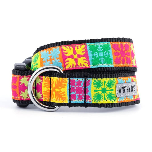 Hawaiian Patchwork Collar: Large / Multicolored