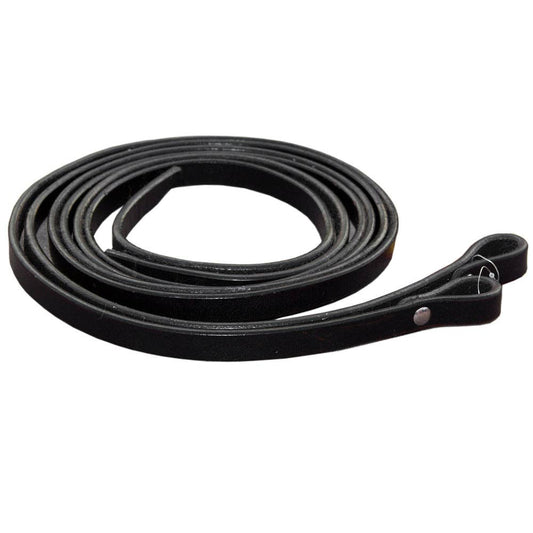 3/4 In x 8 ft Western Horse Tack Leather Split Rein: Black