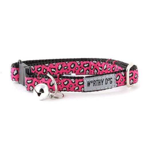 Cheetah Cat Collar: One Size Fits Most / Hot Pink